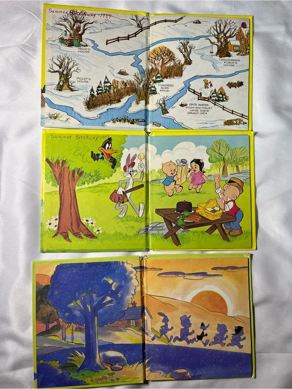 Lot 3 Vintage 1970s Golden Tell-A-Tale Hardcover Books Winnie Pooh Porky Pig